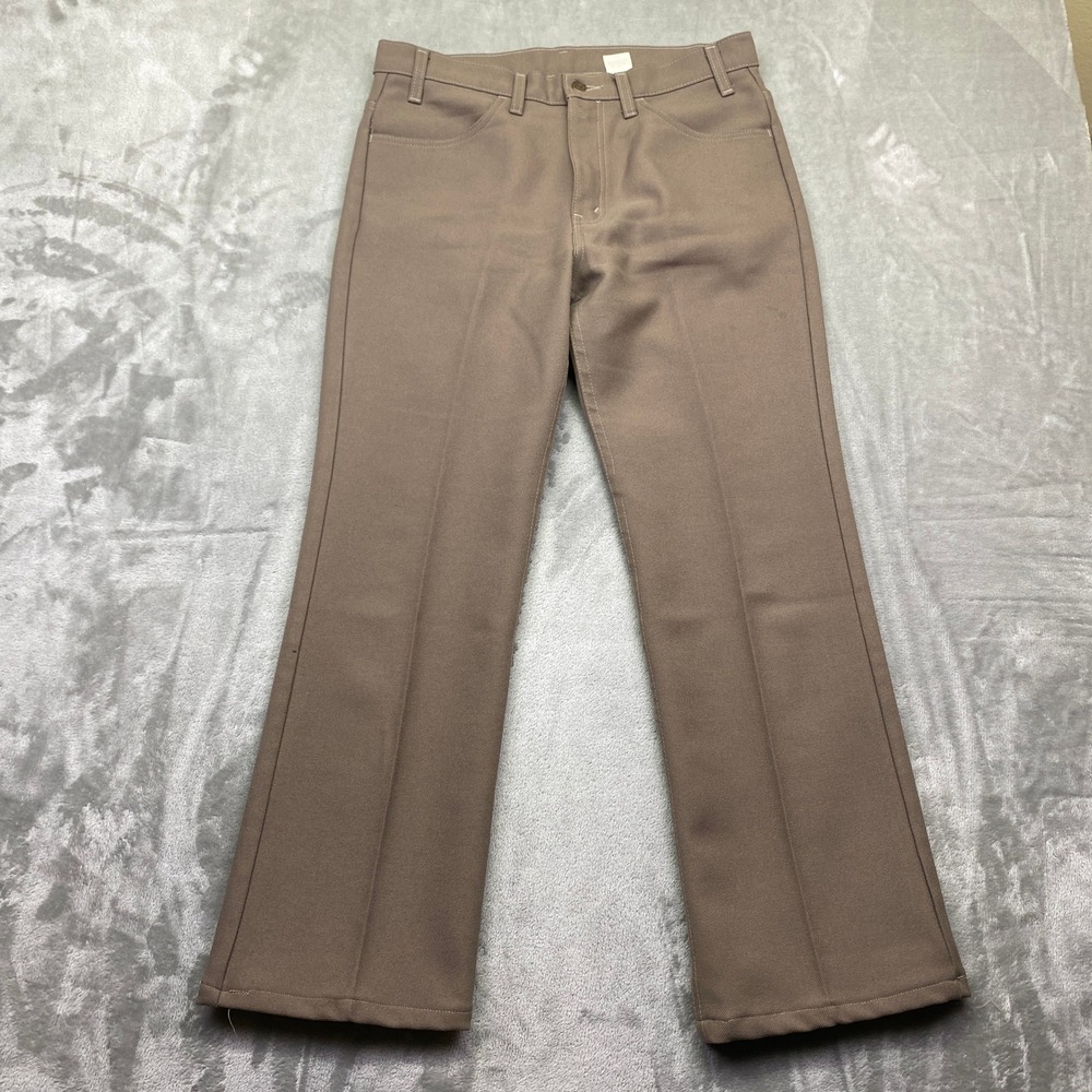 Vintage‎ Levis 517 Sta-Prest Brown Polyester Bootcut Pants Mens 33 Fits 32" 1997
